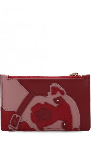 Кожаный футляр для кредитных карт с аппликацией Diane Von Furstenberg. Цвет: красный
