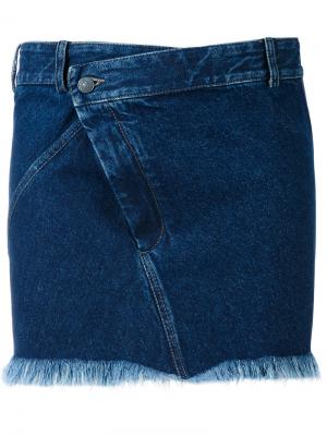 Короткая джинсовая юбка A.F.Vandevorst. Цвет: синий