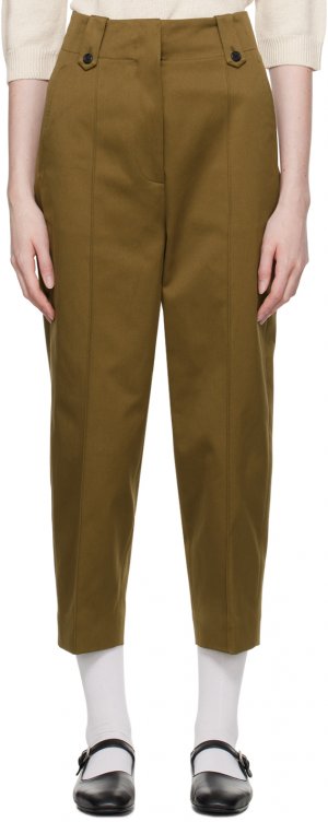 Укороченные брюки цвета хаки Margaret Howell