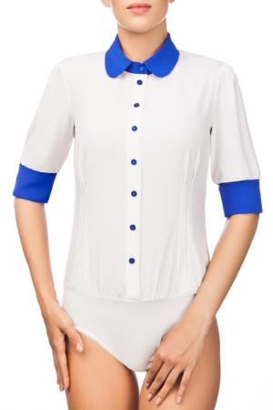 Боди-блузка Viva Donna. Цвет: молочный, василек