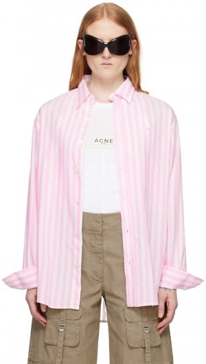 Рубашка в розово-белую полоску Acne Studios