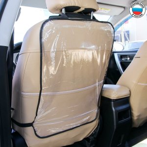 Защитная накидка на спинку сиденья автомобиля, 60,5х39 см, пвх No brand. Цвет: прозрачный