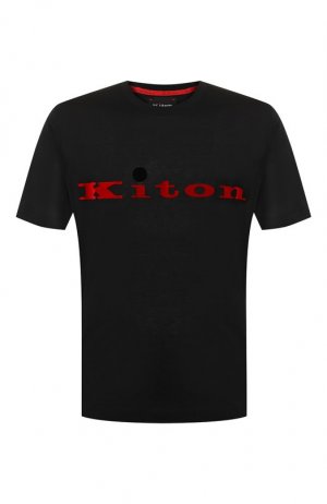 Хлопковая футболка Kiton. Цвет: чёрный