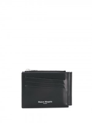 Складной бумажник с логотипом Maison Margiela. Цвет: черный