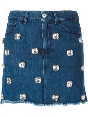 Декорированная джинсовая юбка Au Jour Le. Цвет: синий