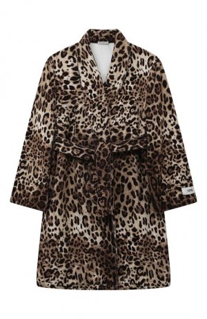 Хлопковый халат Dolce & Gabbana. Цвет: коричневый