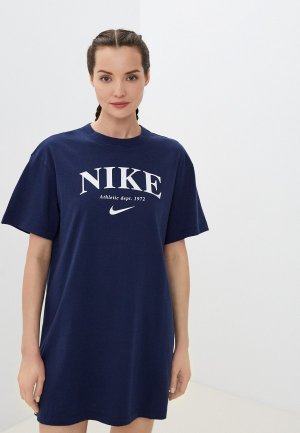 Платье Nike W NSW  SS DRESS GFX. Цвет: синий