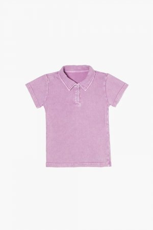 Хлопковая рубашка-поло для девочек , фиолетовый Forever 21