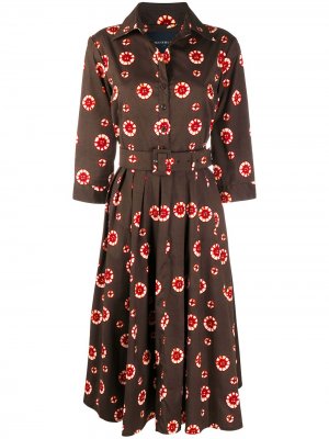 Платье-рубашка Blake с цветочным принтом Samantha Sung. Цвет: коричневый