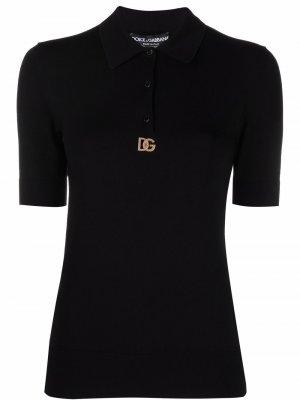Рубашка поло с логотипом Dolce & Gabbana. Цвет: черный