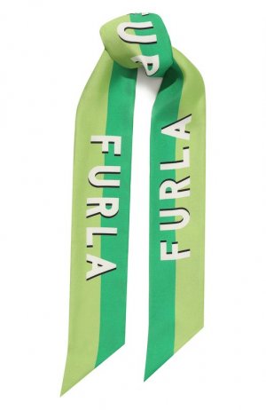 Шелковый шарф-твилли Furla. Цвет: зелёный