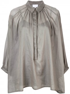 Рубашка Sian мешковатого кроя со сборками Noon By Noor. Цвет: серый