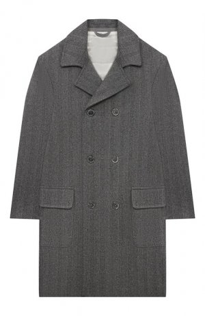 Шерстяное пальто Eleventy. Цвет: серый