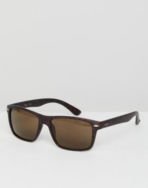 Солнцезащитные очки в квадратной черепаховой оправе Esprit. Цвет: коричневый