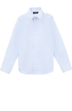 Хлопковая рубашка в мелкую полоску Dal Lago. Цвет: синий