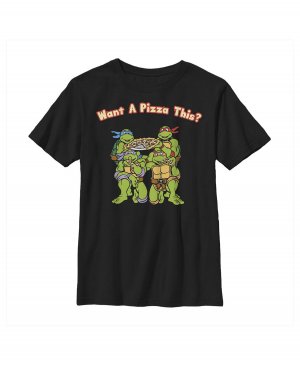Черепашки-ниндзя мальчика-подростка хотят пиццу? Детская футболка Nickelodeon