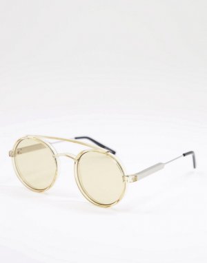 Женские круглые солнцезащитные очки в светло-коричневой оправе со светло-коричневыми линзами Stay Rad-Коричневый Spitfire