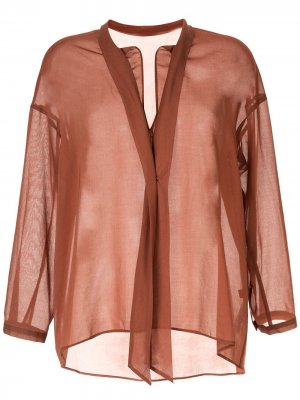 Прозрачная блузка оверсайз Des Prés. Цвет: коричневый