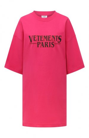 Хлопковая футболка VETEMENTS. Цвет: розовый