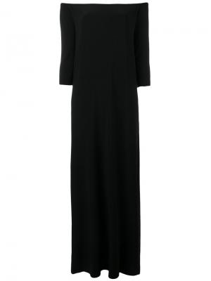 Длинное платье с открытыми плечами Norma Kamali. Цвет: чёрный