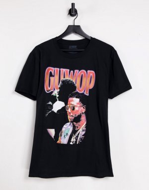 Черная oversized футболка с принтом Guwop Gucci Mane-Черный MERCH CMT LTD