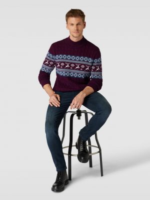 Вязаный свитер со сплошным принтом , баклажан McNeal. Цвет: фиолетовый