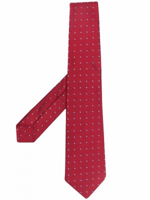 Шелковый галстук с вышивкой Kiton. Цвет: красный