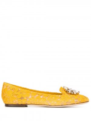 Слиперы Vally Dolce & Gabbana. Цвет: желтый