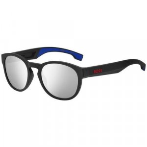 Солнцезащитные очки , голубой, черный BOSS. Цвет: голубой