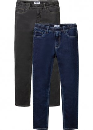 Прямые утепленные джинсы стандартного кроя без застежек (2 шт в упаковке) , синий John Baner Jeanswear