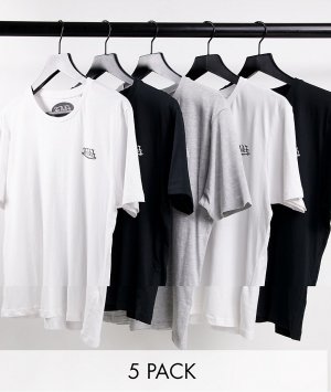 Комплект из 5 футболок для дома серого цвета -Серый Von Dutch