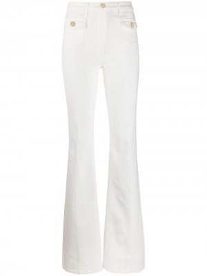 Расклешенные джинсы с завышенной талией Elisabetta Franchi. Цвет: белый
