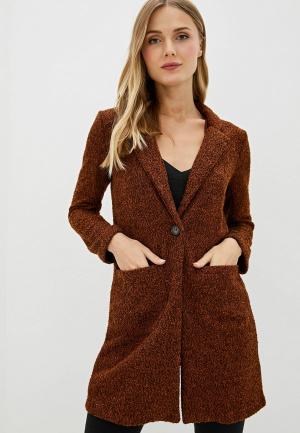 Пальто Nice & Chic. Цвет: коричневый