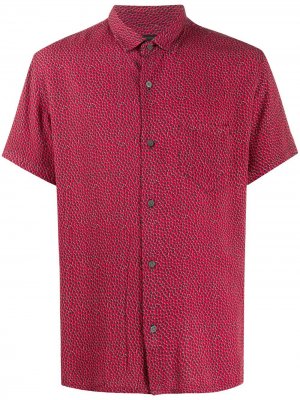 Рубашка с короткими рукавами и абстрактным узором John Varvatos. Цвет: красный