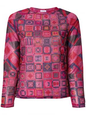 Блузка с геометрическим принтом Sadie Williams. Цвет: розовый и фиолетовый