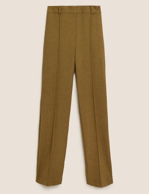 Прямые брюки с высокой талией, Marks&Spencer Marks & Spencer. Цвет: темная охра