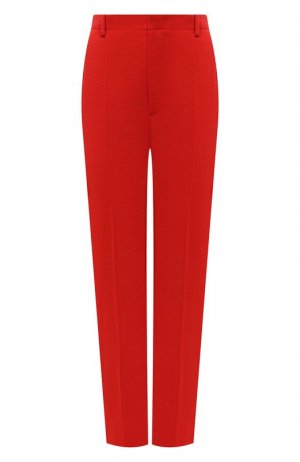 Шерстяные брюки Saint Laurent. Цвет: красный