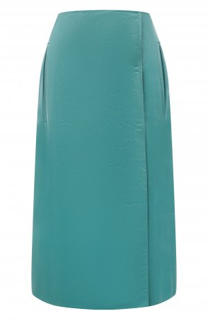 Кожаная юбка Prada. Цвет: голубой