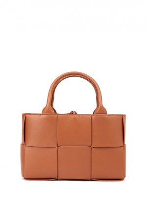 Mini arco tote коричневая женская кожаная сумка Bottega Veneta