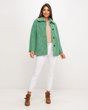 Женское пальто с большим рубашечным воротником , зеленый Fsh. Цвет: зеленый