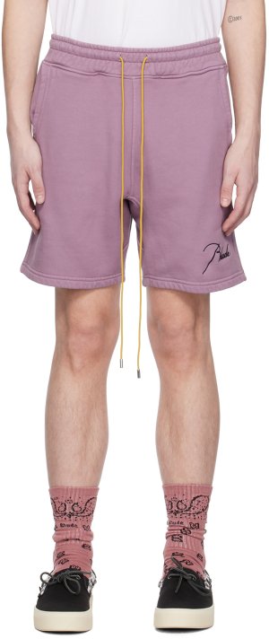 Пурпурные шорты с вышивкой Rhude