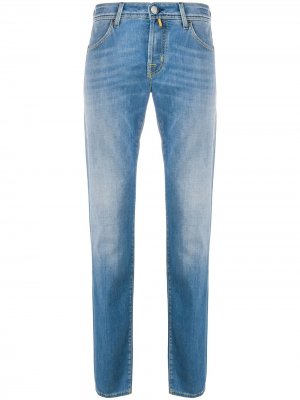 Зауженные джинсы с эффектом потертости Jacob Cohen. Цвет: синий