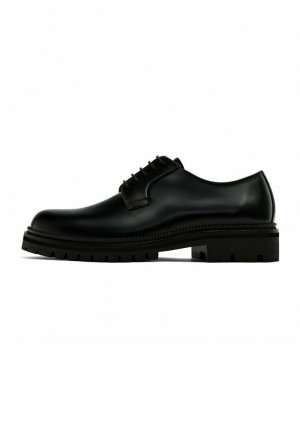 Деловые туфли на шнуровке , цвет black denim Massimo Dutti