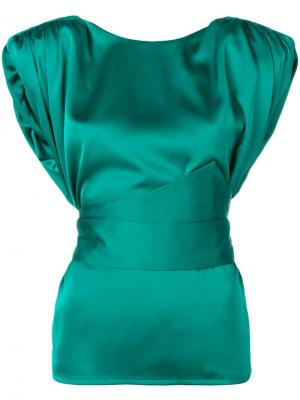 Блузка с укороченными рукавами Nineminutes. Цвет: зеленый