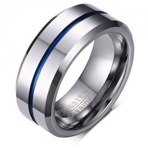 Кольцо помолвочное , размер 19.5, серебряный 2beMan. Цвет: серебристый/синий