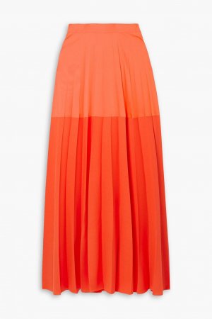 Плиссированная двухцветная юбка макси из смесовой шерсти CHRISTOPHER JOHN ROGERS, оранжевый Rogers