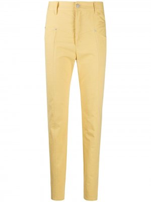 Зауженные джинсы с завышенной талией Isabel Marant. Цвет: желтый