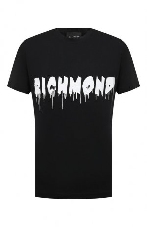 Хлопковая футболка John Richmond. Цвет: чёрный