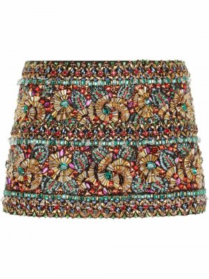 Декорированная юбка мини Dolce & Gabbana. Цвет: разноцветный