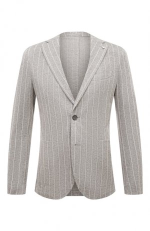 Пиджак из вискозы и хлопка L.B.M. 1911. Цвет: серый